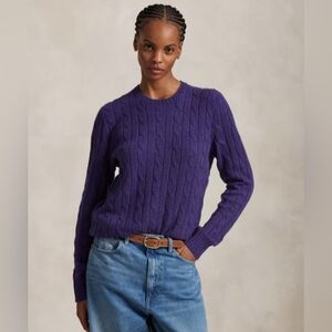Vintage polo by Ralph Lauren Purple Crew Neck Sweater, 💯 wool, size large 1